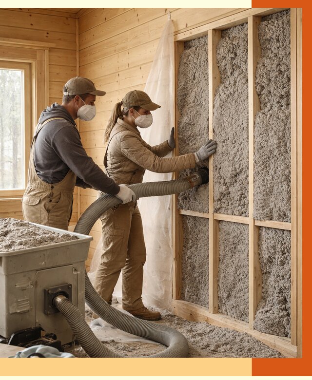 Утепление дачного дома эковатой в Назрани от 1489 руб./м2 — комплексно, ТепломастерНзр