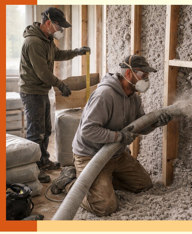 Утепление таунхауса эковатой в Назрани для максимально теплых стен