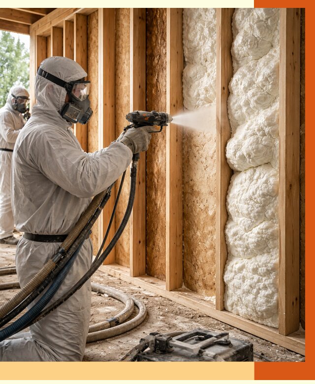 Утепление каркасного дома ППУ в Назрани от 2876 руб./м2 — работа под ключ | ТепломастерНзр