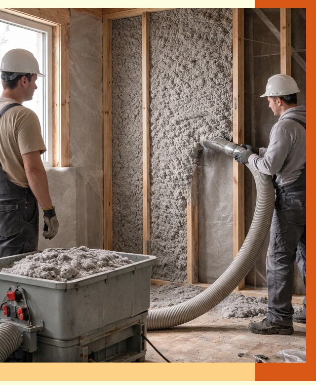 Утепление каркасного дома эковатой в Назрани от 1849 руб. | ТепломастерНзр