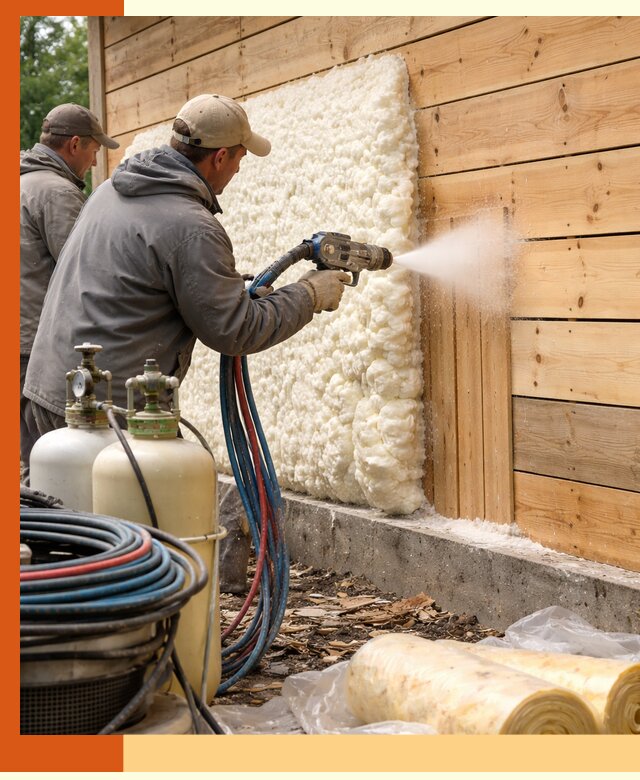 Утепление деревянного дома пенополиуретаном в Назрани
