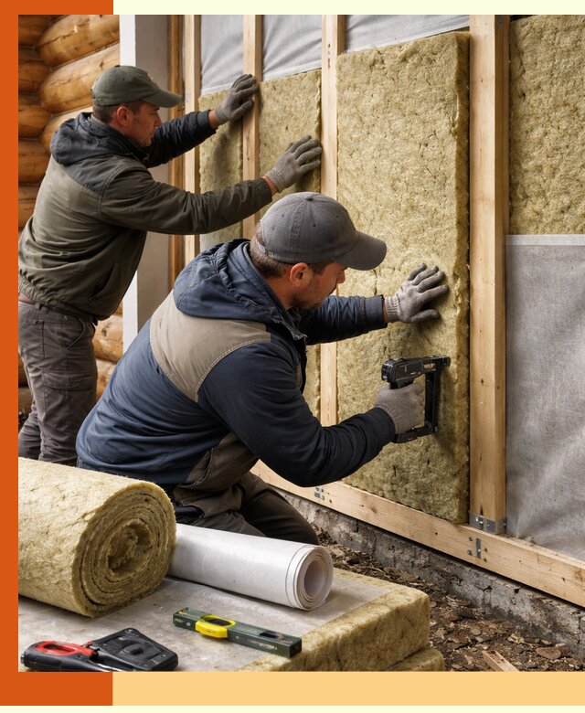 Утепление бревенчатого дома под ключ в Назрани