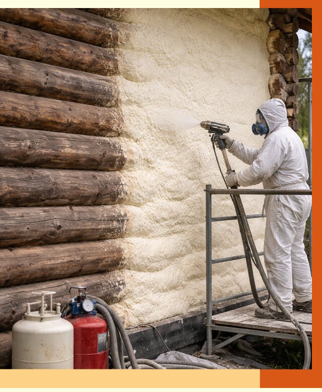 Утепление бревенчатого дома ППУ в Назрани под ключ от 6420 руб. | ТепломастерНзр