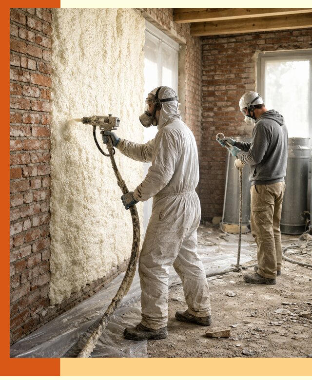 Утепление кирпичного дома пенополиуретаном в Назрани