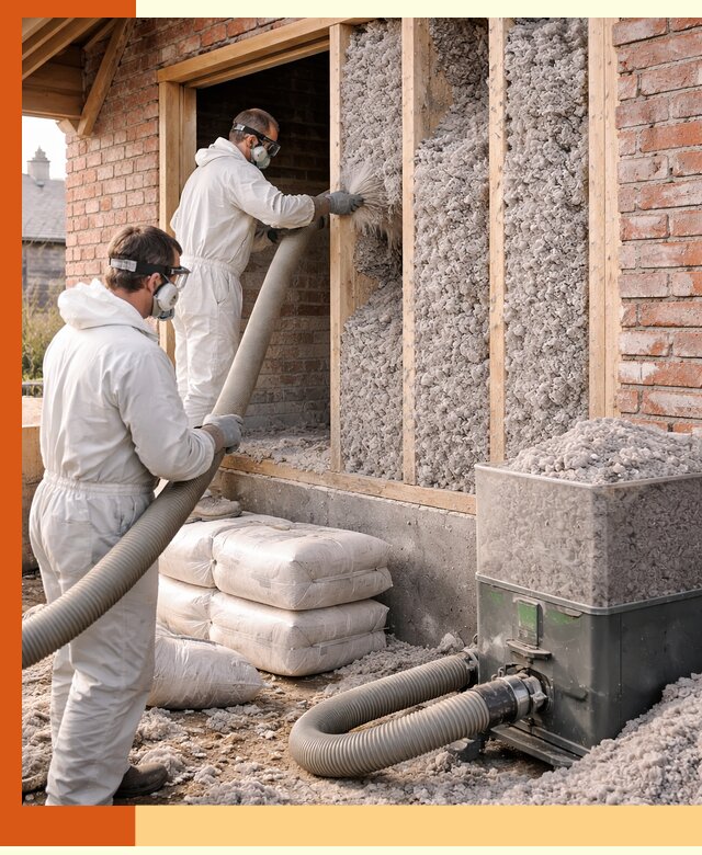 Утепление кирпичного дома эковатой в Назрани