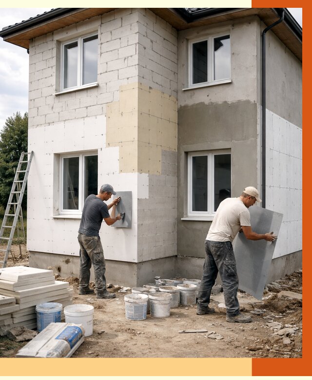 Утепление дома из газобетона в Назрани от 4314 руб./м² — заказать у ТепломастерНзр