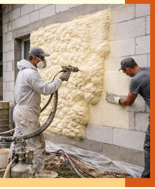 Утепление дома из газобетона ППУ в Назрани от 4931 руб./м² под ключ | ТепломастерНзр