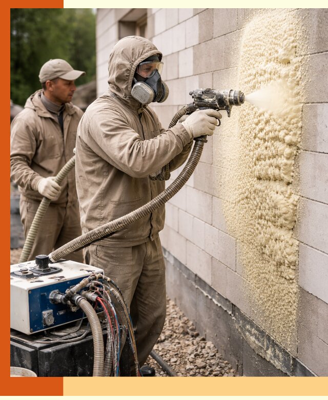 Утепление дома из газобетона ППУ в Назрани — надежная теплоизоляция