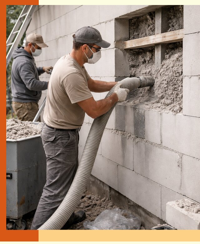 Утепление дома из газобетона эковатой в Назрани