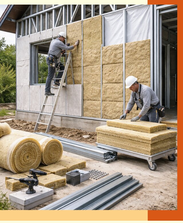 Утепление дома из ЛСТК в Назрани от 5341 руб./м² — профессионально | ТепломастерНзр