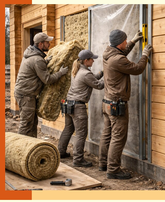 Утепление дома из двойного бруса в Назрани качественно и надёжно
