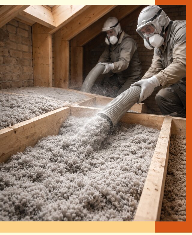 Утепление коттеджа эковатой в Назрани от 2568 руб./м² — комплексная задувка и монтаж | ТепломастерНзр