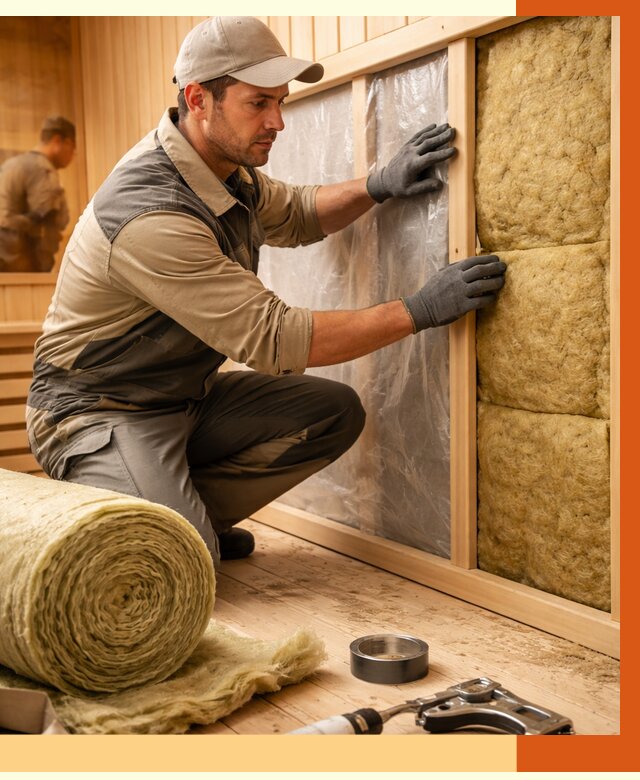 Утепление сауны изнутри в Назрани от 6677 руб. за м2 | ППУ, под ключ — ТепломастерНзр