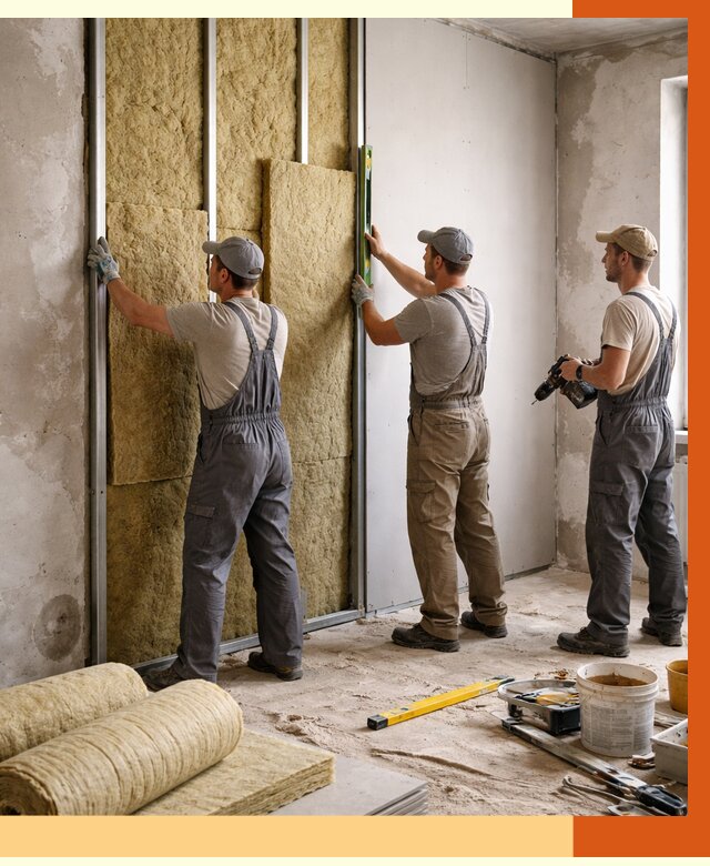 Утепление стен изнутри в Назрани от 2311 руб/м² под ключ | ТепломастерНзр