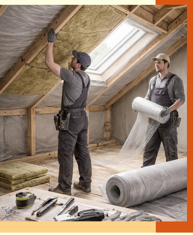 Утепление крыши изнутри мансарды в Назрани от 4314 руб./м² | ТепломастерНзр