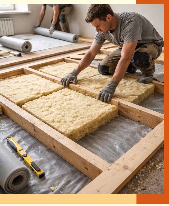 Утепление деревянного пола в Назрани от 1541 руб./м2 под ключ | ТепломастерНзр