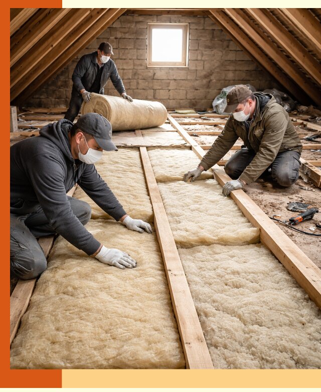 Утепление чердака в Назрани — профессиональная теплоизоляция кровли