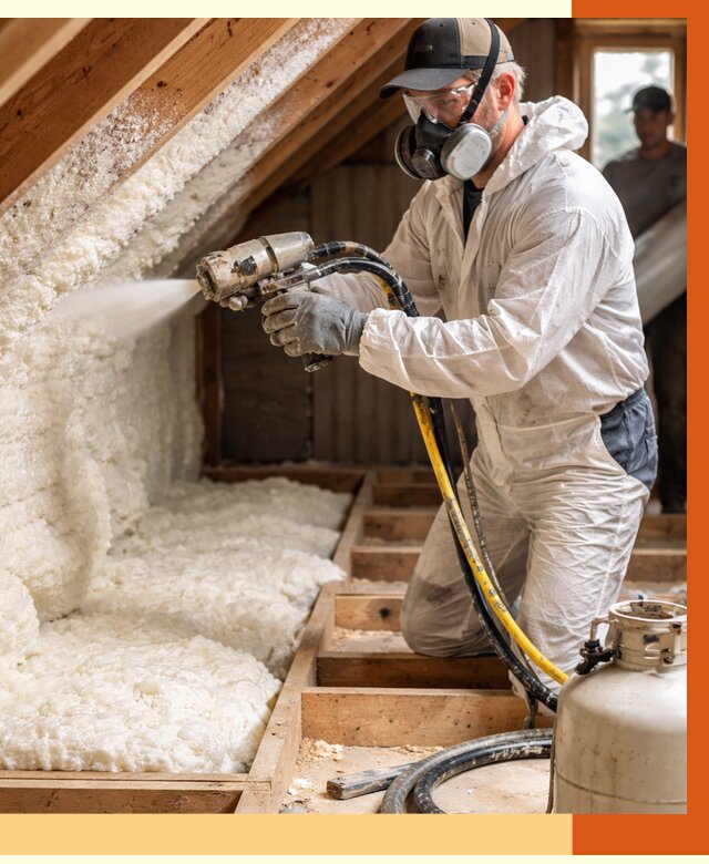 Утепление чердака ППУ в Назрани от 8854 руб./м2 — услуга под ключ | ТепломастерНзр