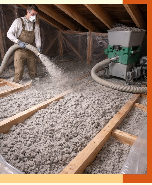 Утепление чердака эковатой в Назрани от 1489 руб/м2 — заказать у ТепломастерНзр