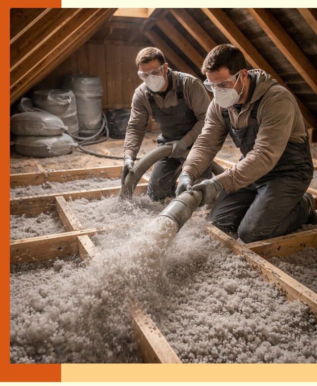 Утепление чердака эковатой в Назрани — быстро и надёжно