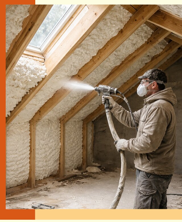 Утепление мансарды ППУ в Назрани быстро и надежно