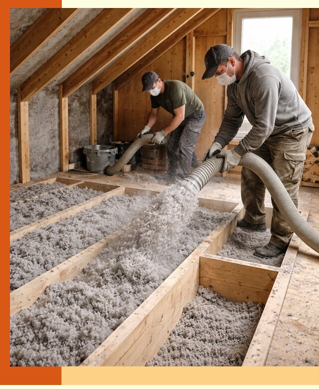 Утепление мансарды эковатой в Назрани с гарантией качества