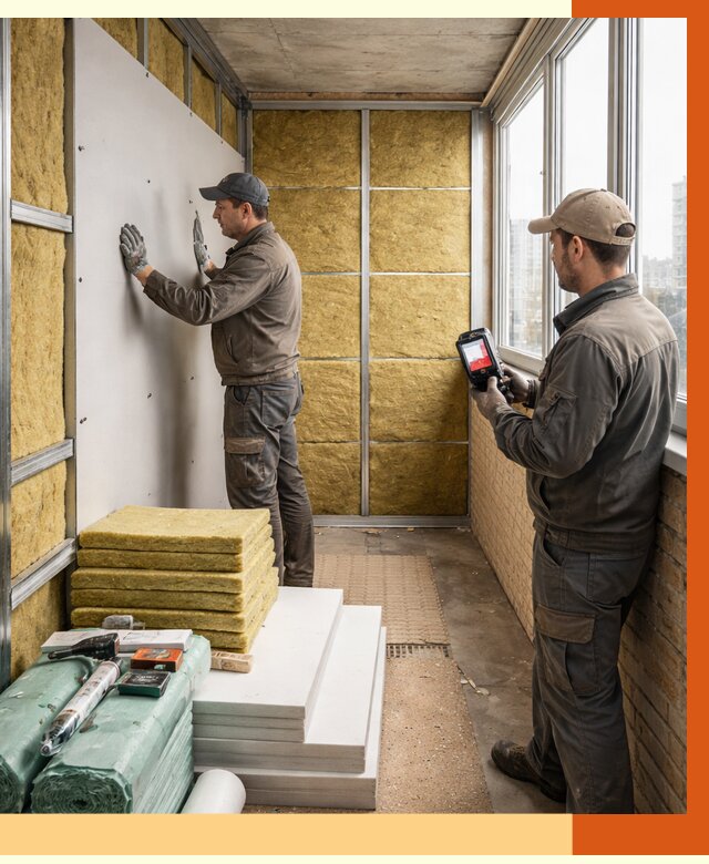 Утепление балкона в Назрани от 4622 руб. под ключ | ТепломастерНзр