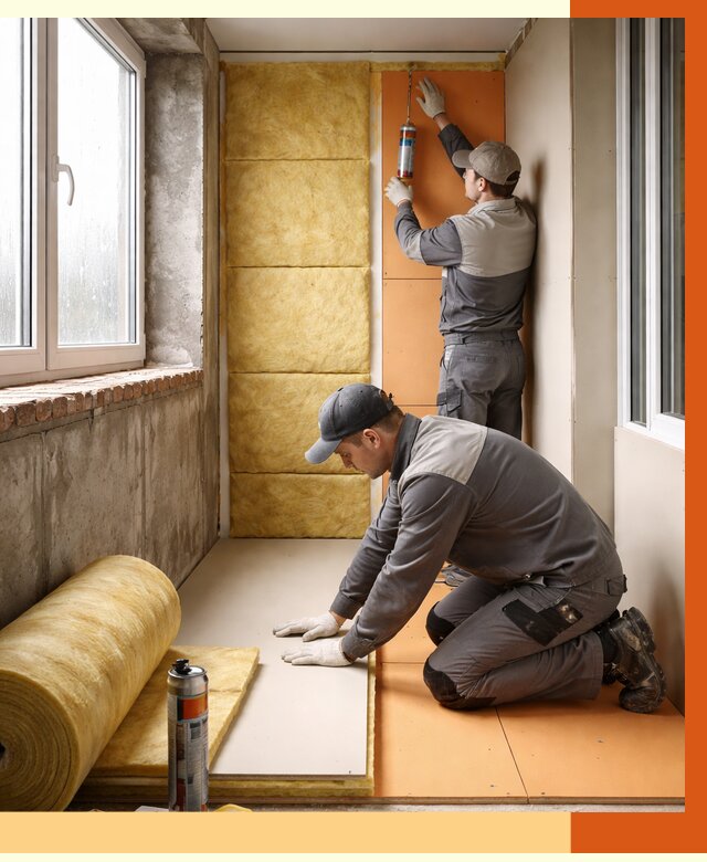 Утепление лоджии под ключ в Назрани от 6677 руб/м2 — комплексное решение | ТепломастерНзр