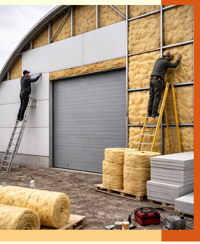 Утепление ангара пенополиуретаном в Назрани от 7396 руб./м² — комплекс от ТепломастерНзр