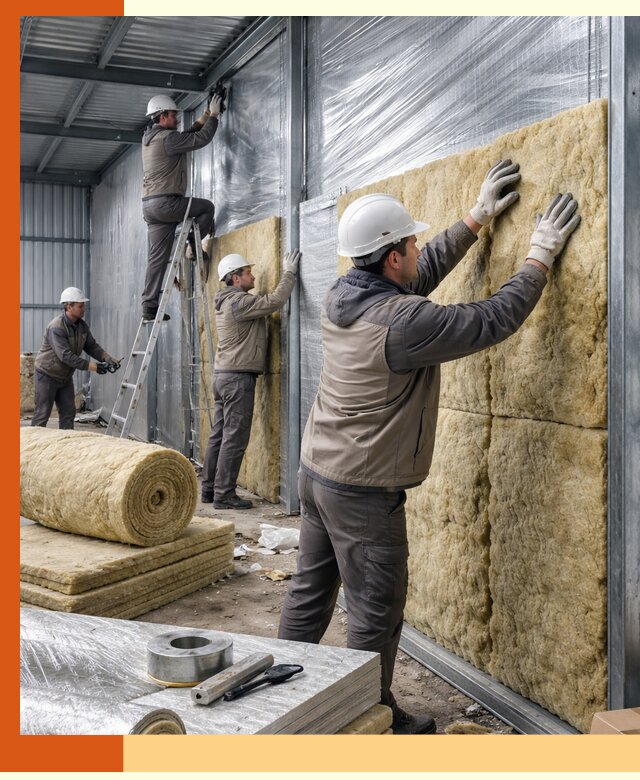 Утепление металлического склада в Назрани: теплоизоляция и герметизация