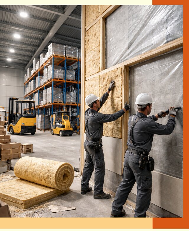 Утепление склада с техникой в Назрани от 4314 руб./м2 — комплексно под ключ | ТепломастерНзр