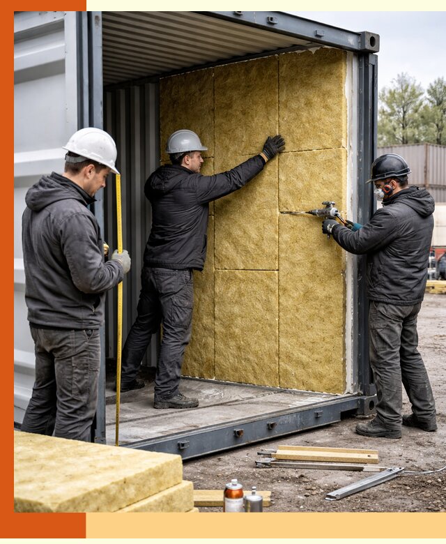 Утепление морского контейнера в Назрани: надежная теплоизоляция и защита