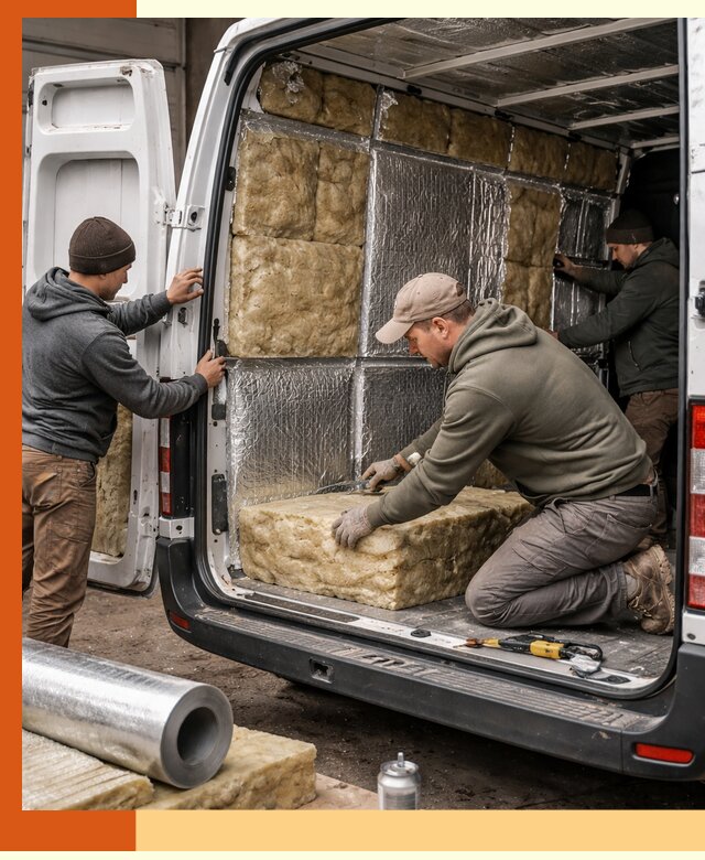 Утепление фургона в Назрани: профессиональная теплоизоляция и шумоизоляция