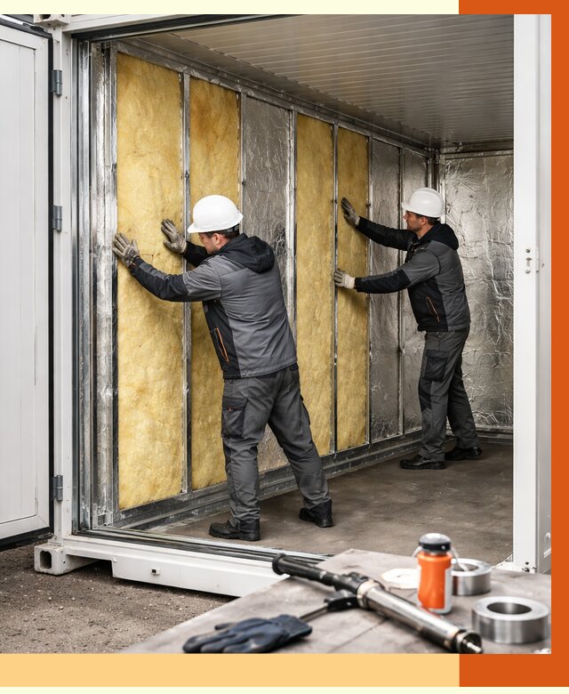 Утепление рефрижераторного контейнера в Назрани от 46224 руб./м² | ТепломастерНзр