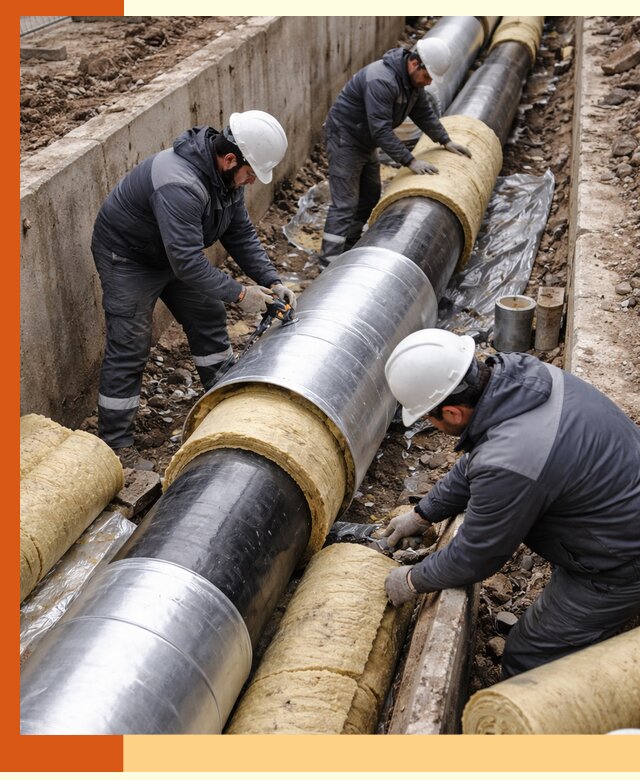 Утепление теплотрассы в Назрани: утеплительные работы и материалы