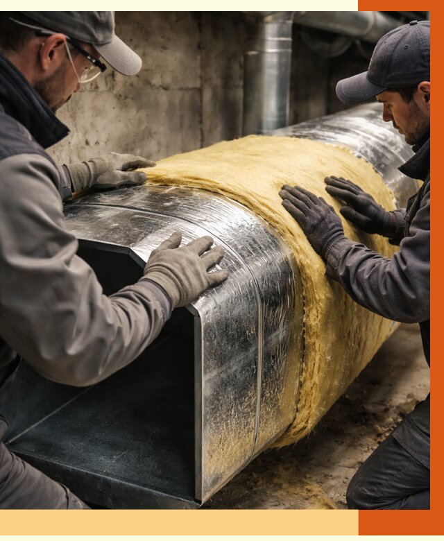 Утепление воздуховодов в Назрани от 4314 руб. — теплоизоляция вентиляции | ТепломастерНзр