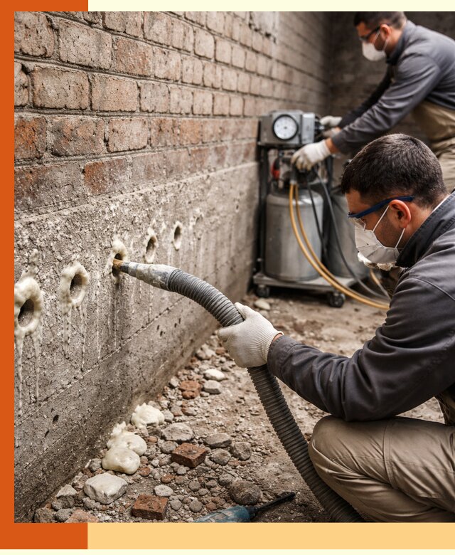Заполнение колодцевой кладки ППУ в Назрани быстро и герметично