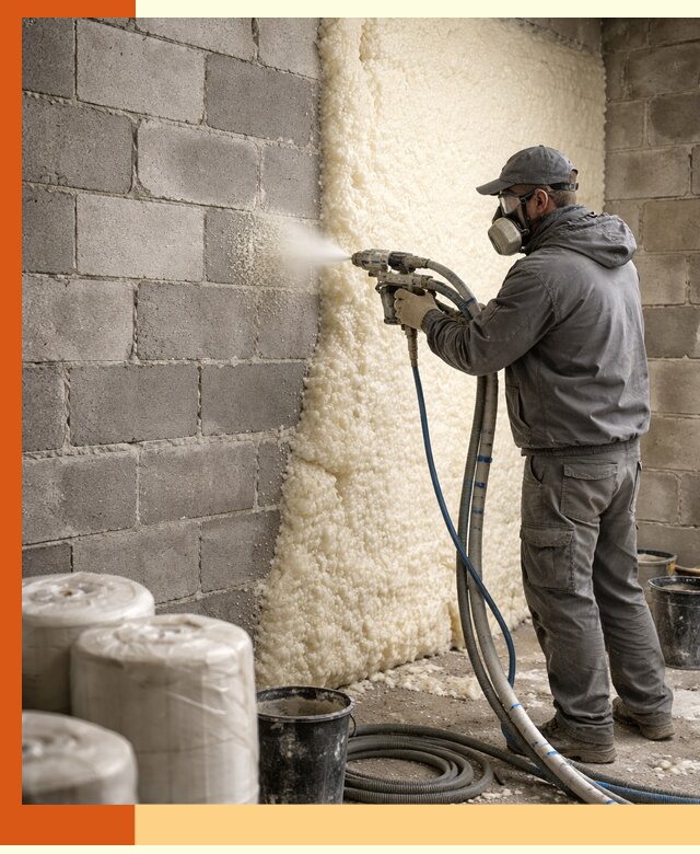 Утепление блочной стены ППУ в Назрани качественно и надёжно