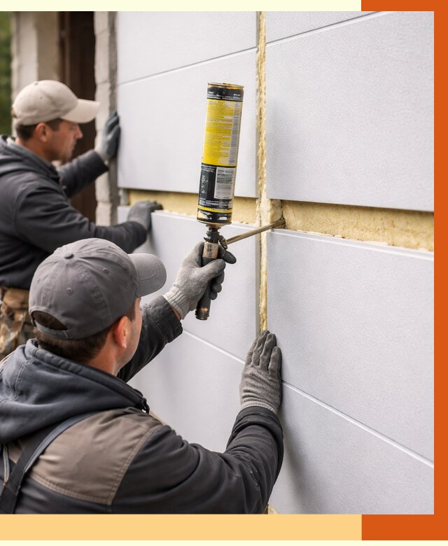 Утепление сэндвич панелей ППУ в Назрани от 4314 руб. за м2 | ТепломастерНзр