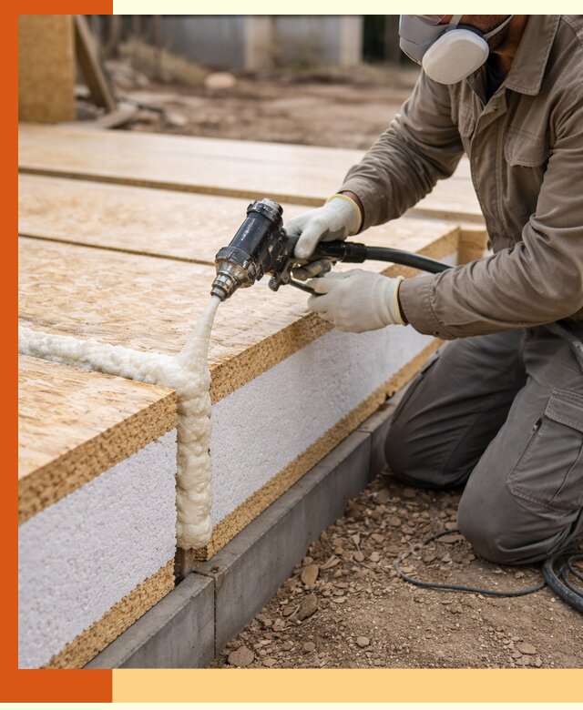 Утепление СИП-панелей пенополиуретаном (ППУ) в Назрани