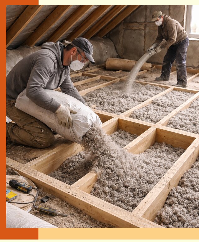 Заполнение полостей чердачного перекрытия в Назрани качественно и надёжно