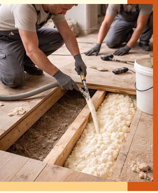 Заполнение пустот пола в Назрани от 2773 руб. — утепление пустот пола под ключ | ТепломастерНзр