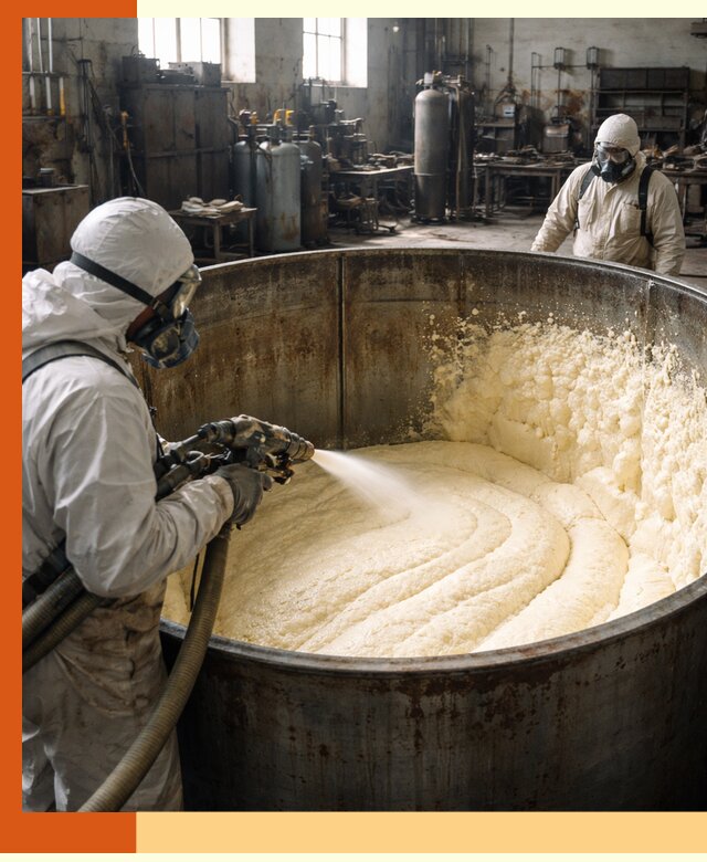 Заливка ппу в емкости с полной изоляцией и герметизацией в Назрани