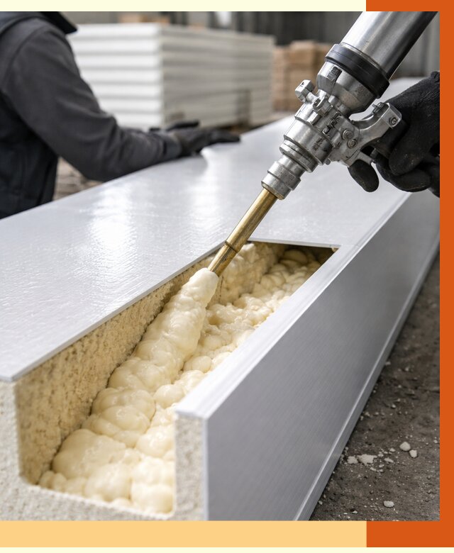 Заполнение пустот холодильных панелей в Назрани от 7704 руб. | ТепломастерНзр