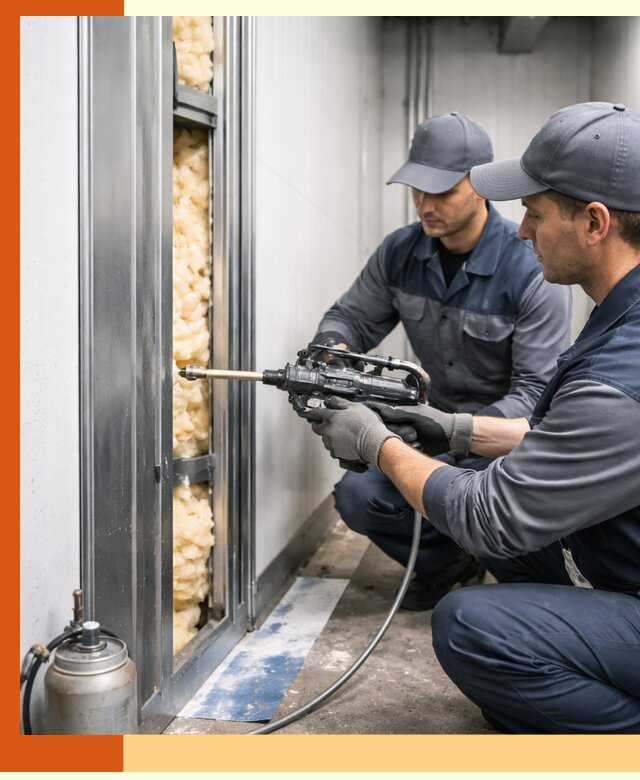 Заполнение пустот холодильных панелей в Назрани специализированной пеной