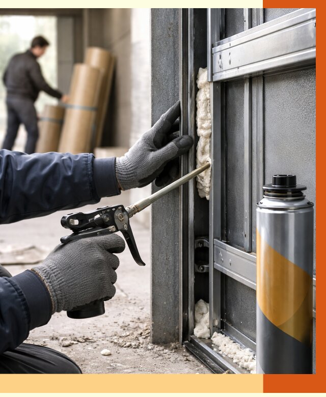 Заполнение пустот ворот в Назрани от 4622 руб. — заливка ППУ, утепление под ключ | ТепломастерНзр