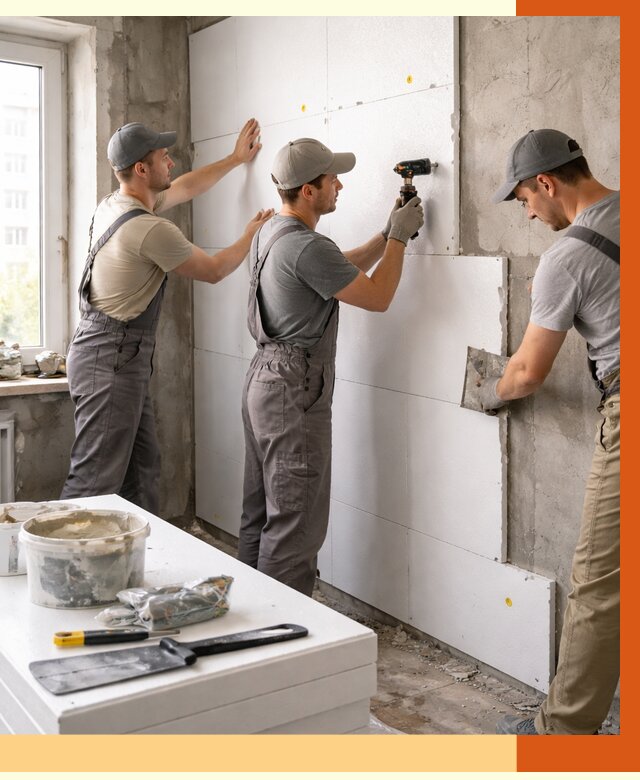 Утепление пенопластом домов и стен в Назрани от 1900 руб. — ТепломастерНзр