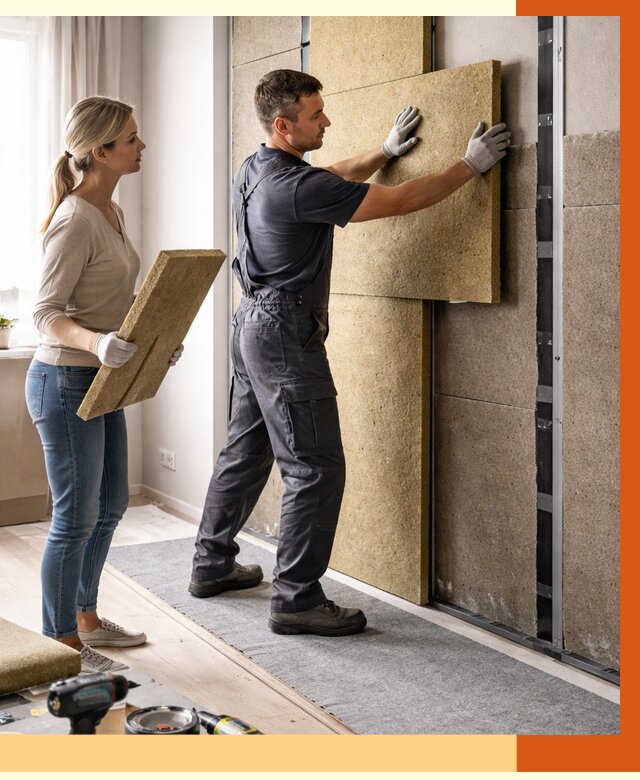 Профессиональная шумоизоляция квартиры в Назрани от 7704 руб. за м2 | ТепломастерНзр