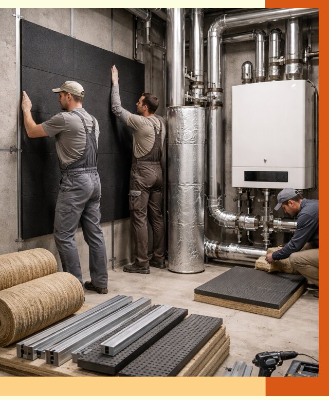 Шумоизоляция котельной в Назрани от 6677 руб. под ключ | Профессиональная звукоизоляция — ТепломастерНзр