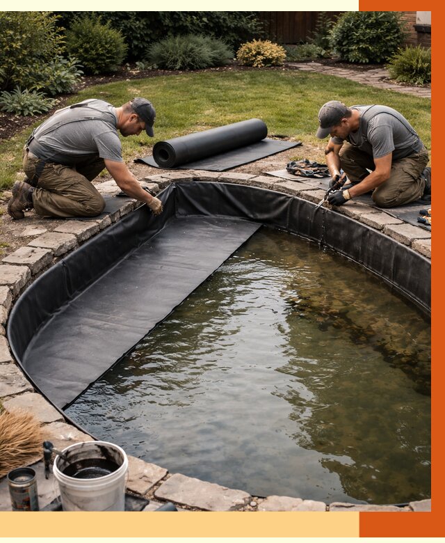 Гидроизоляция пруда в Назрани от 15408 руб. под ключ | ТепломастерНзр профессионально